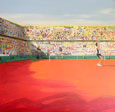 Peinture décorative réalisée sur le mur du Tennis Club de Reillanne - 150 x 150 cm