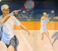 Peinture décorative réalisée sur le mur du Tennis Club de Reillanne - 300 x 250 cm